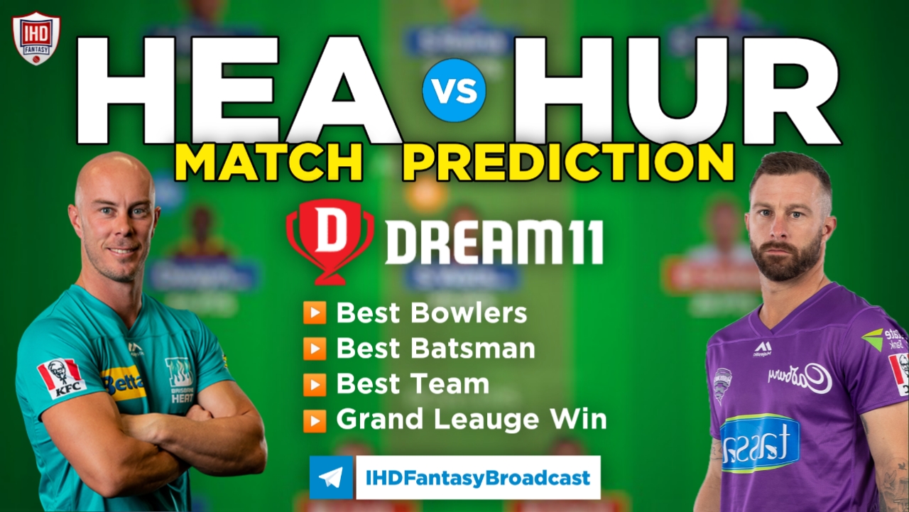 HEA vs HUR Dream11 Team Prediction Today’s BBL Match,100% Winning