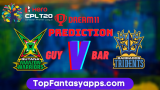 BAR vs GUY Dream11 Team Prediction For 26th Match CPL 2020 (100% Winning Team)
