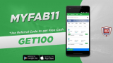 MyFab11 Referral Code: GET100, Earn Rs 100 On Signup + Refer & Earn